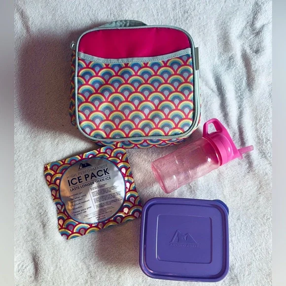 Insulated Rainbows Kids Lunchbox Box Combo Set Artic Zone - Picture 1 of 8